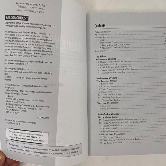 Hiking Wyoming: 110 Of The States Best Hiking Adventures By Bill Hunger SC - Picture 5 of 5